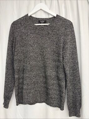 Lord & Taylor Gray Marled Cashmere Crewneck Sweater Size Medium